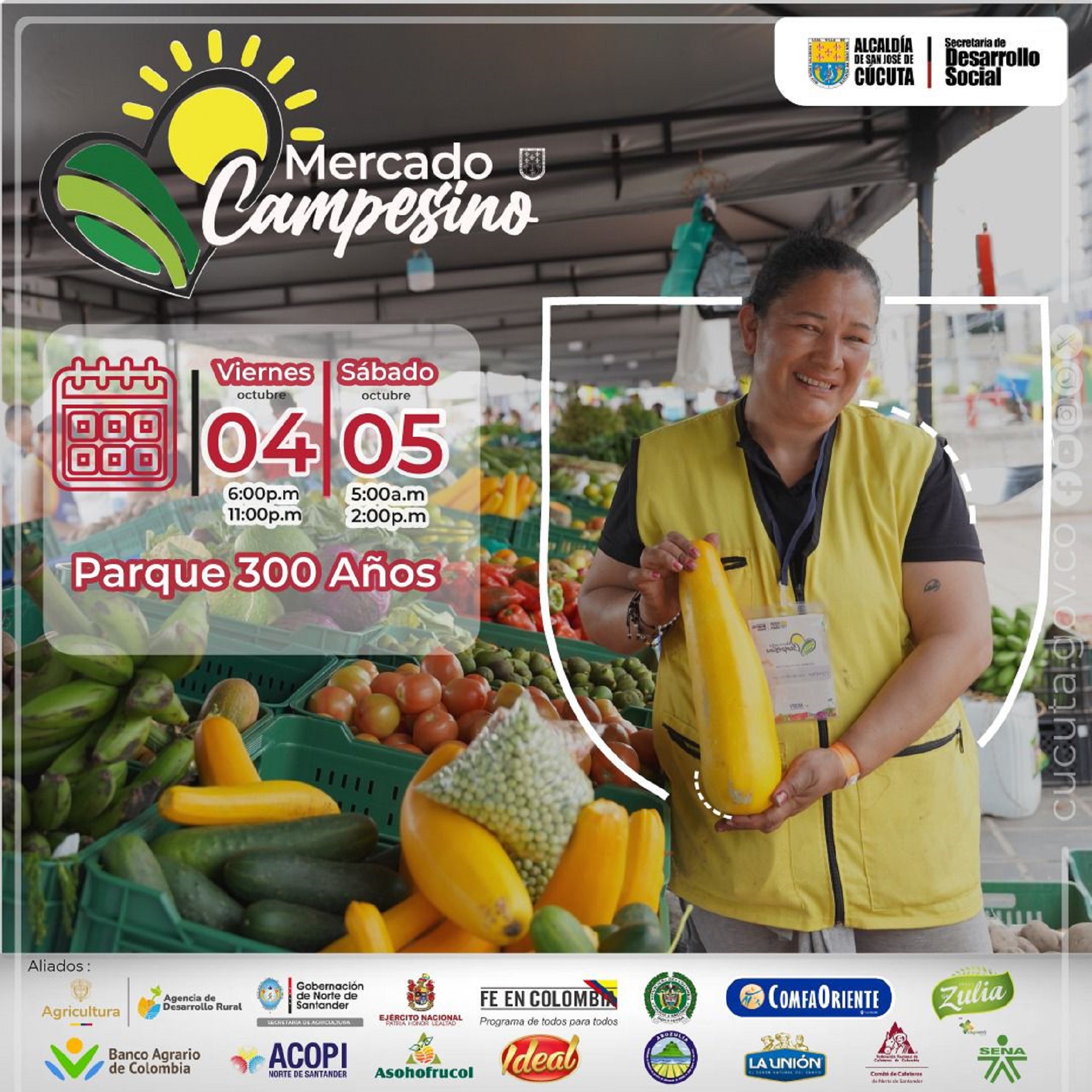 ¡Llega El Mercado Campesino Al Parque Cúcuta 300 Años: Productos Frescos Directo Del Campo!