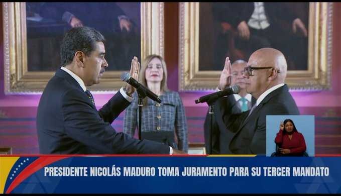 «Sera el periodo de la paz y la nueva democracia»: Maduro se juramenta como presidente de Venezuela «Sera el periodo de la paz y la nueva democracia»: Maduro se juramenta como presidente de Venezuela
