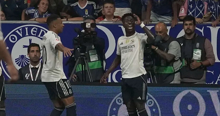 Laliga condena los cantos en Oviedo contra el Real Madrid y Vinicius